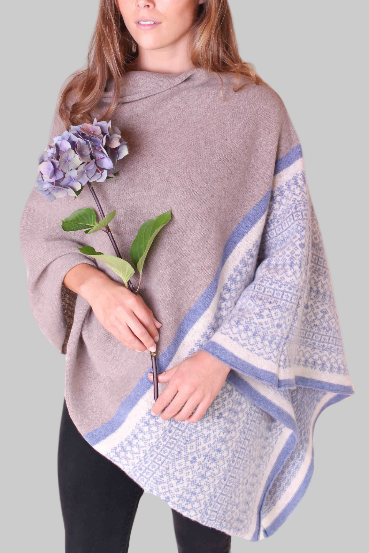 Fair Isle Block Stripe Poncho image 4