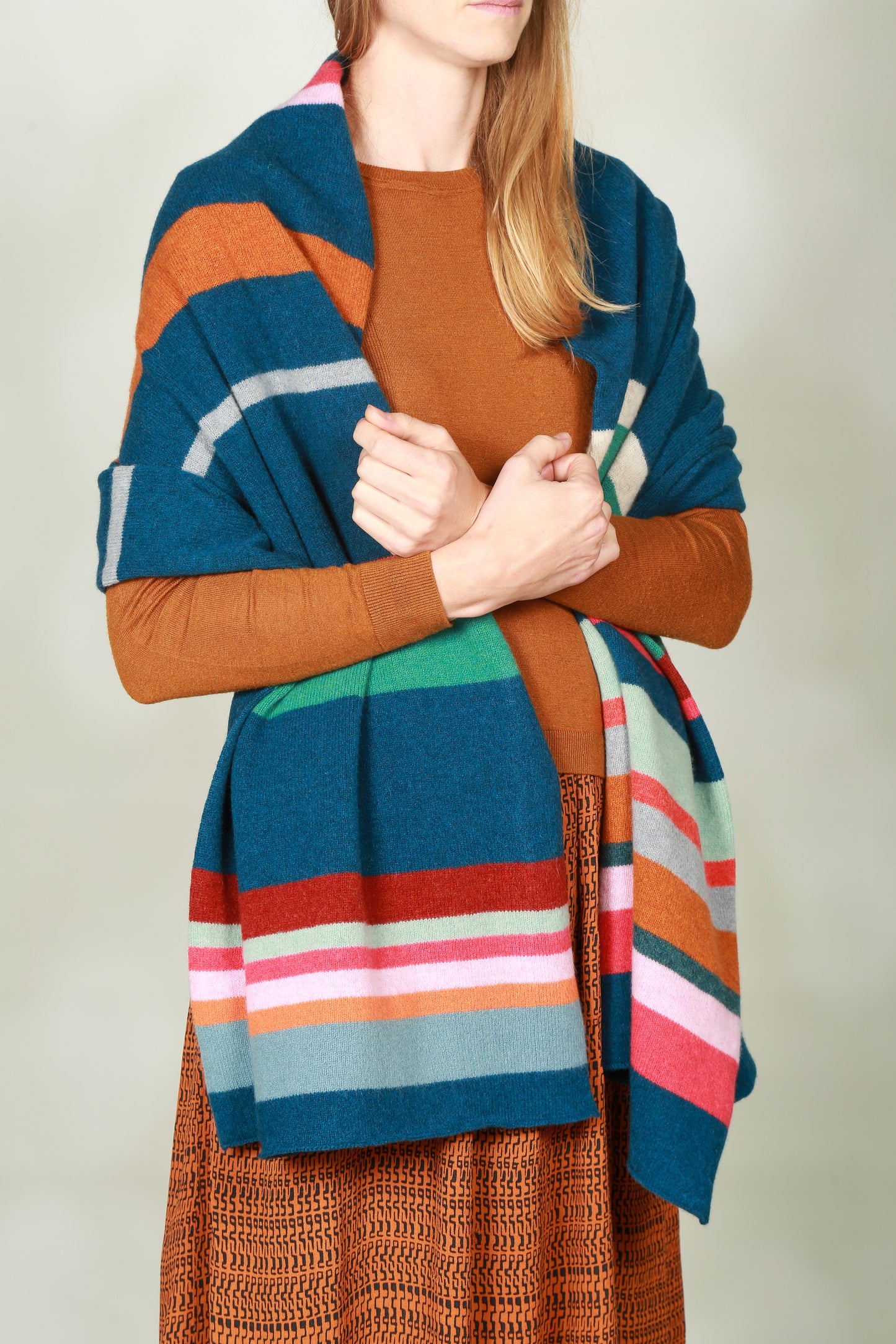 Multi-stripe Wrap Scarf image 1