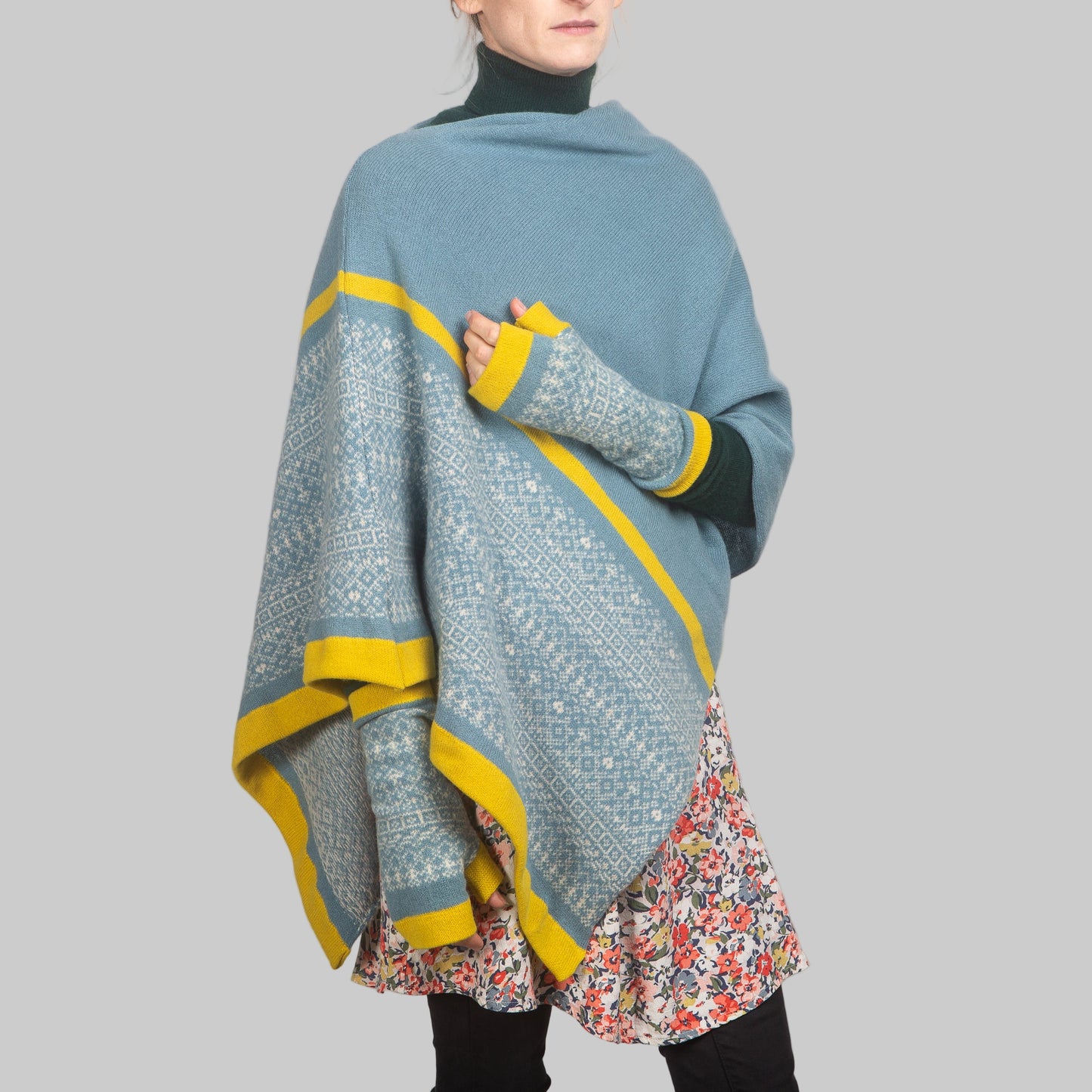 Fair Isle Block Stripe Poncho image 10