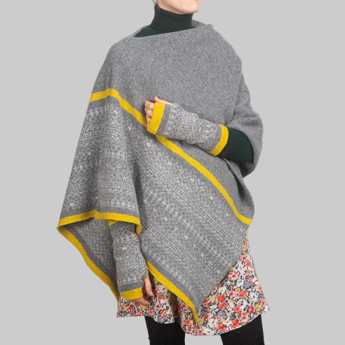Fair Isle Block Stripe Poncho