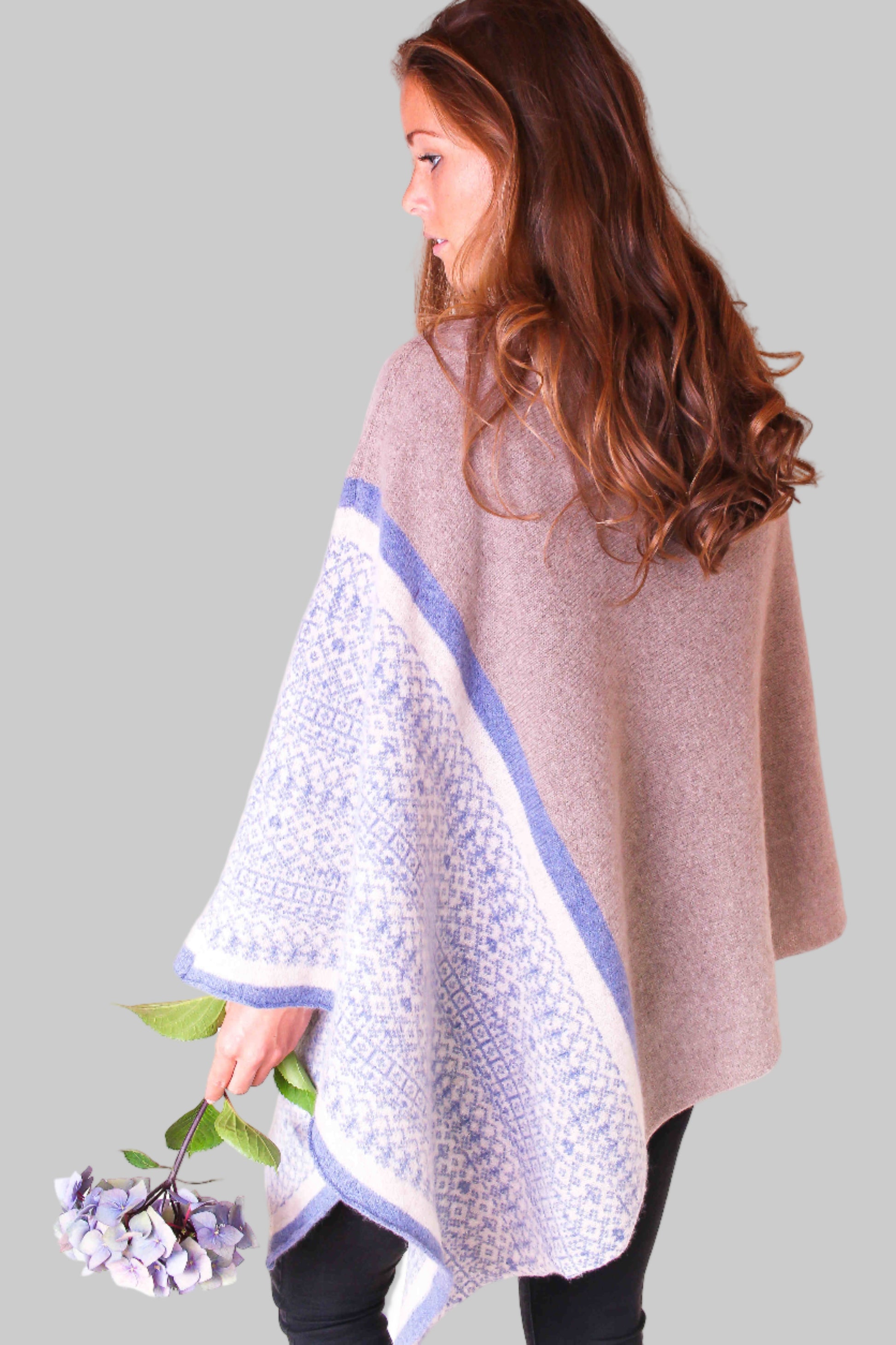 Fair Isle Block Stripe Poncho  image 6