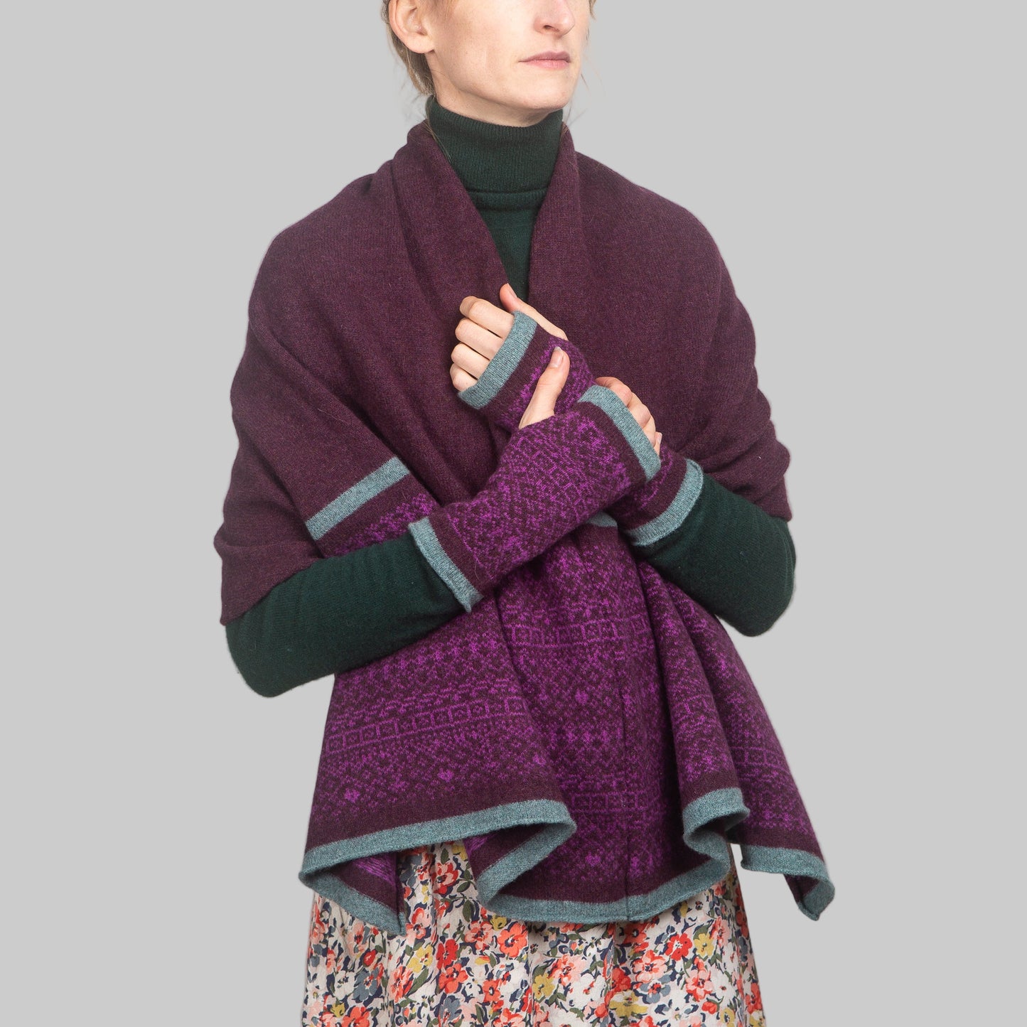 Fair Isle Block Stripe Poncho  image 9