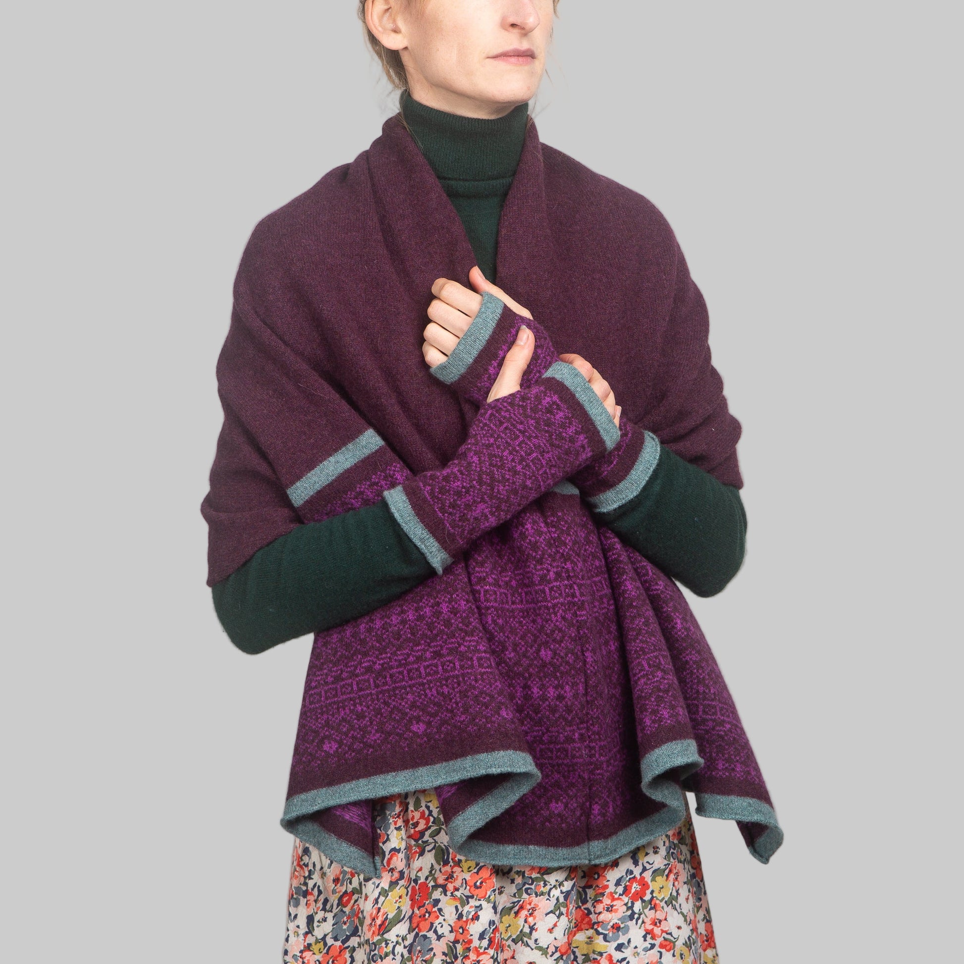 Fair Isle Block Stripe Poncho  image 9