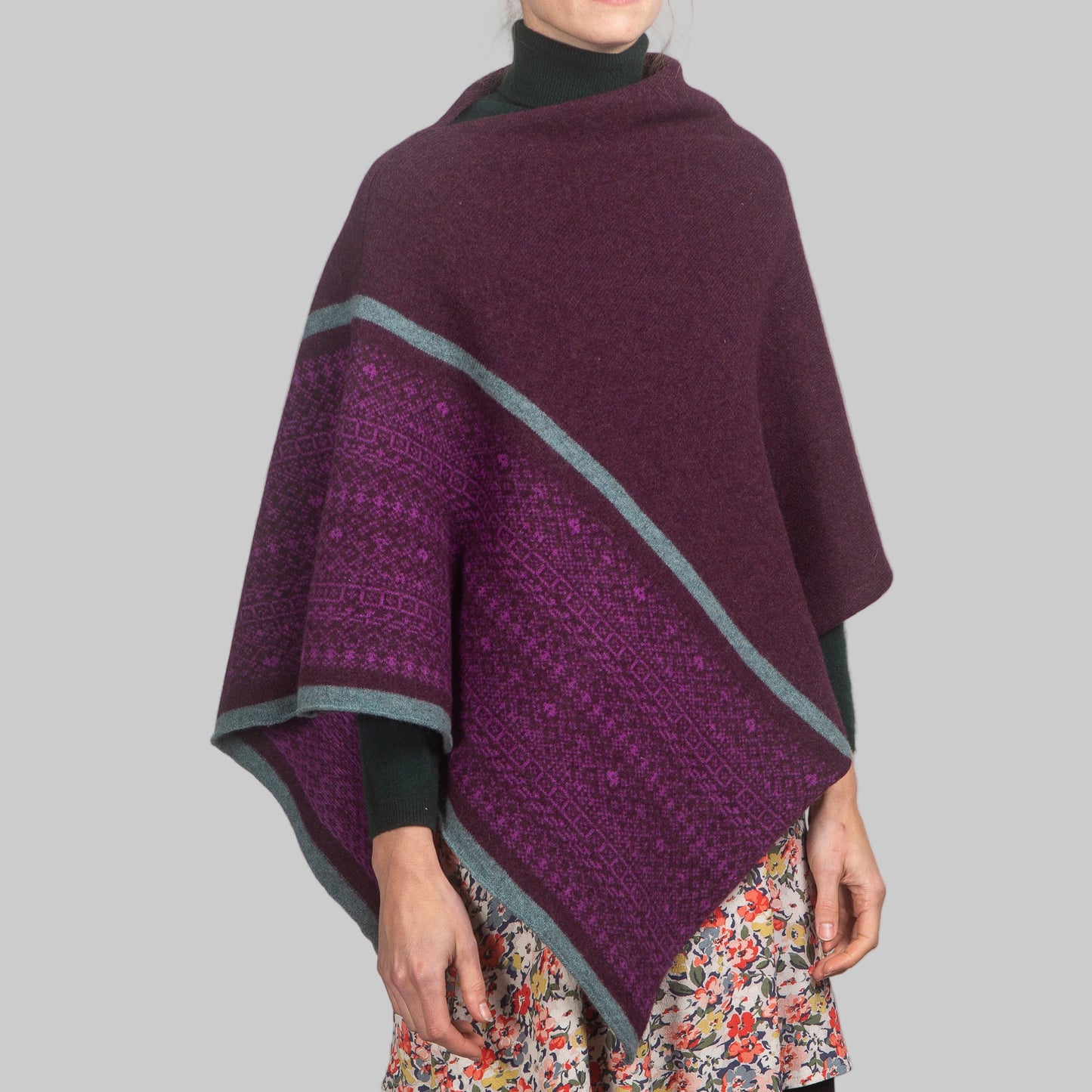 Fair Isle Block Stripe Poncho  image 8