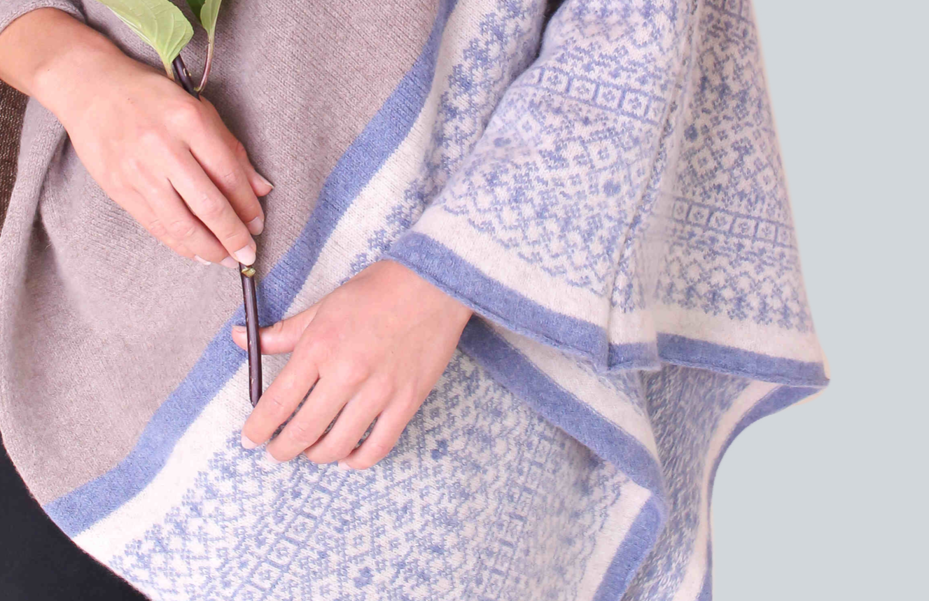 Fair Isle Block Stripe Poncho  image 5