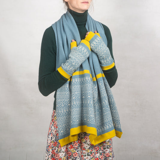 Fair Isle Fingerless Mittens with Thumbs image 1