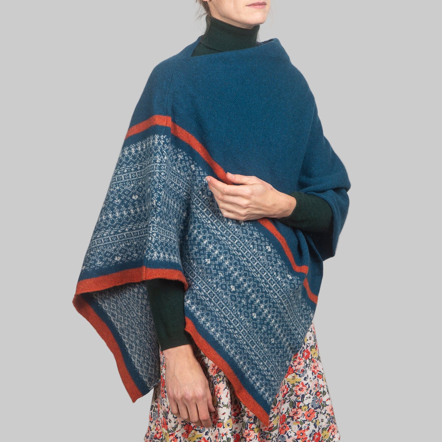 Fair Isle Block Stripe Poncho  image 12